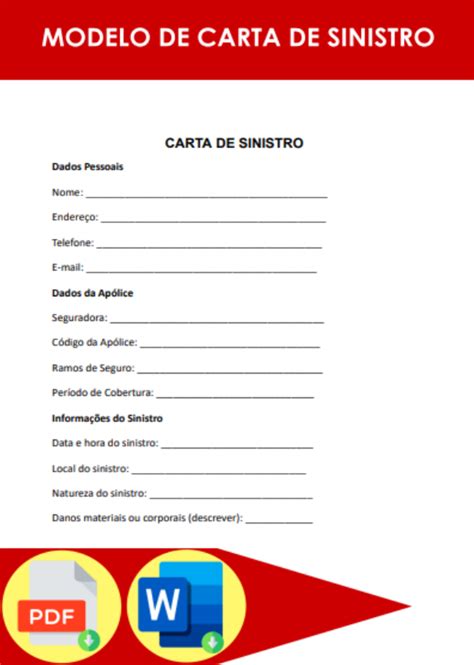 Modelo De Carta De Sinistro Formato Word