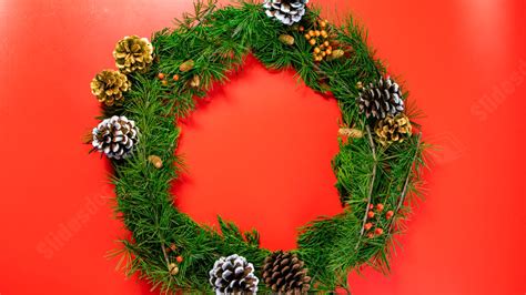 Merry Christmas Holiday Eve Wreath Powerpoint Background For Free ...