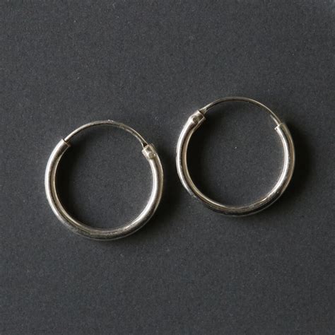 Minimal Mm Silver Hoops Plain Silver Hoops Sterling Etsy