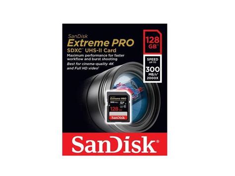 SanDisk 128GB Extreme Pro SDXC UHS II U3 Class 10 Memory Card Speed Up