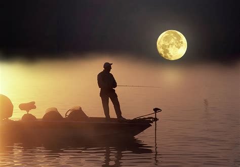 Bass Fishing Under A Full Moon Photograph By Buddy Mays Fine Art America