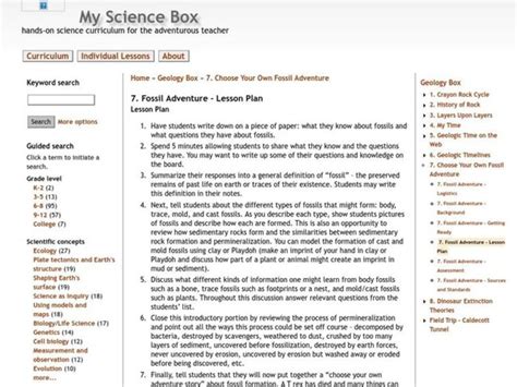 Fossil Adventure Lesson Plan For 4th 6th Grade Lesson Planet