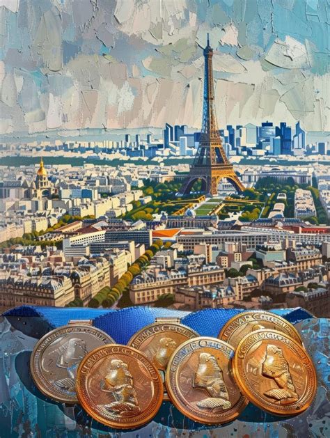 This Collage Features A Textured Portrayal Of Paris Including The