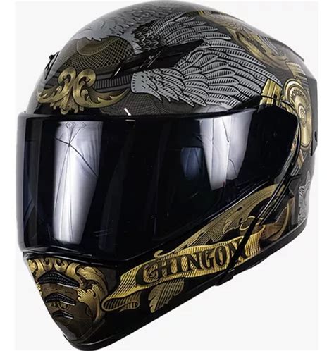 Casco Moto Abatible Kov Estelar Mexa Dorado Con Luz Stop Dot Color