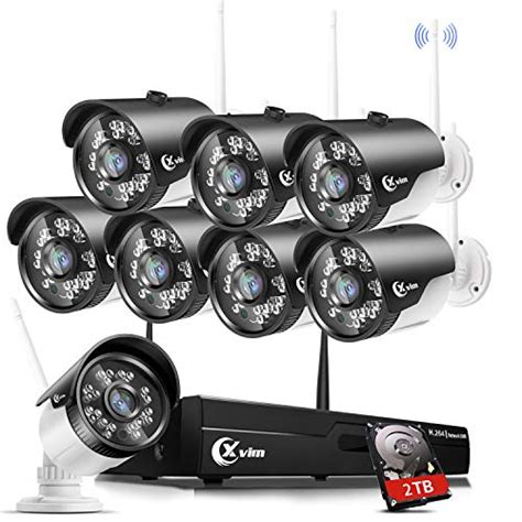 XVIM H 264 2MP Wireless Security Cameras System 8CH 1080P HD DVR 8pcs