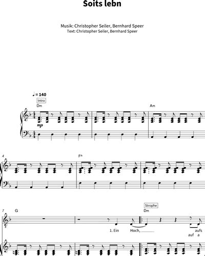 Soits Lebn Sheet Music By Seiler Und Speer Nkoda Free 7 Days Trial