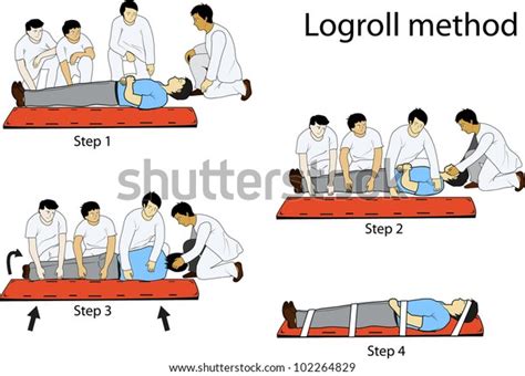 Log Roll Method Cervical Spine Transfer Stock Vector Royalty Free 102264829 Shutterstock