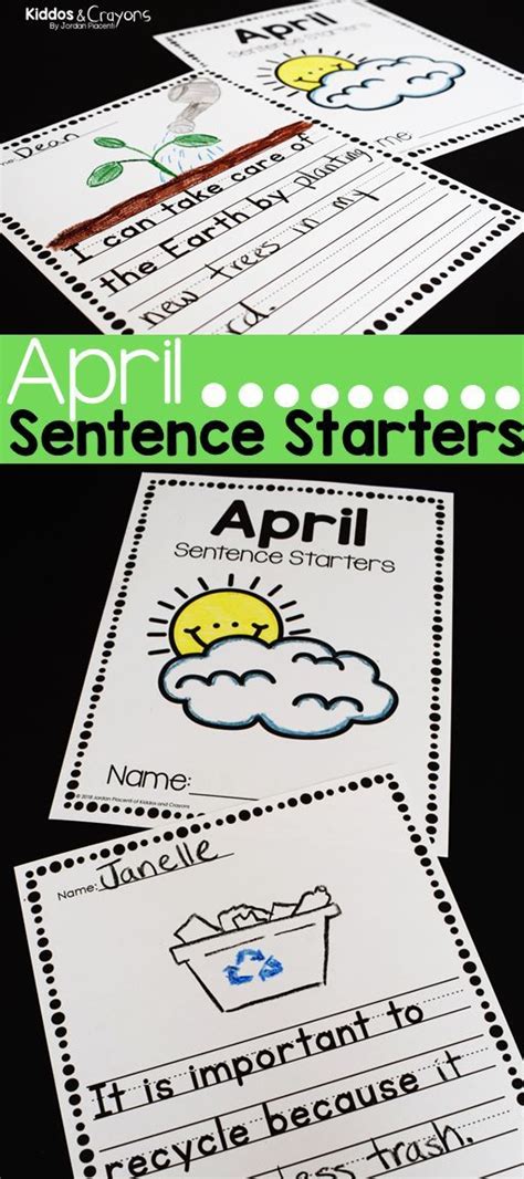 April Sentence Starters Spring Writing Prompts Kindergarten