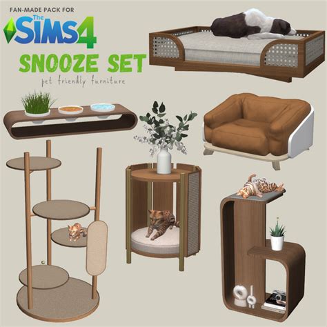 Snooze Miniset For Pets 1 Blueteas Sims 4 Pets Sims House Sims