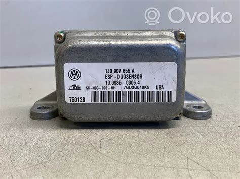 1J0907655A Volkswagen Touran I ESP Acceleration Yaw Rate Sensor 15 00