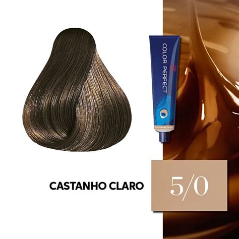 Castanho Claro 5.0 Como Fica - Tinta Color Perfect 5.0 Castanho Claro - Wella Profissional - Shopping ...