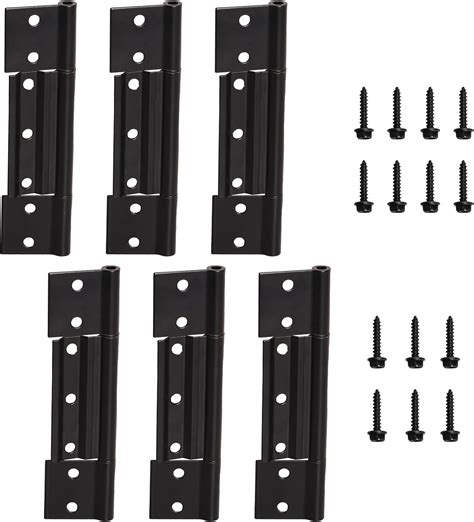 6-Pack Black Screen Door Hinge, 1/8 in Larson Grooved Center