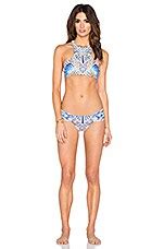 Mara Hoffman Side Ruched Bikini Bottom In Peacocks Pastel Pink Revolve