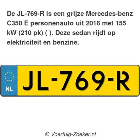 Kenteken Jl R Mercedes Benz C E Auto Jl R Voertuig