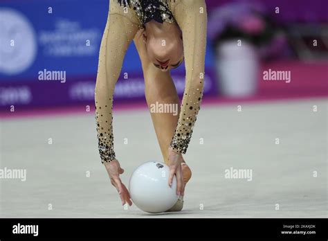 Rhythmic Gymnast Katsiaryna Halkina Of Belarus Performs Her Ball