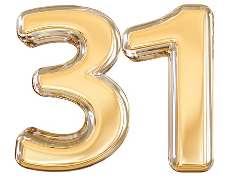Gold 3d Number 31 36309051 PNG
