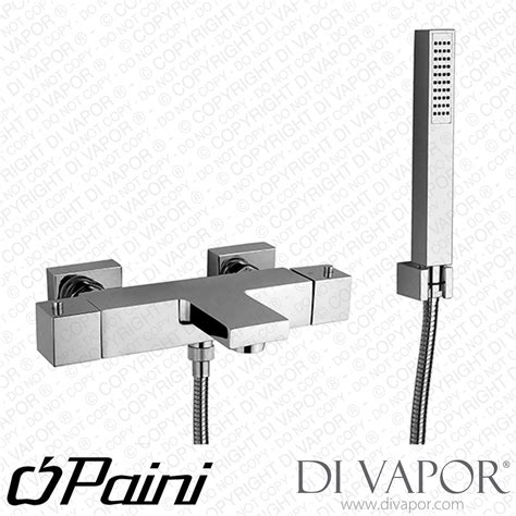 Paini V2CR100TH Venti Chrome Thermostatic Bath Shower Mixer with Fixed ...