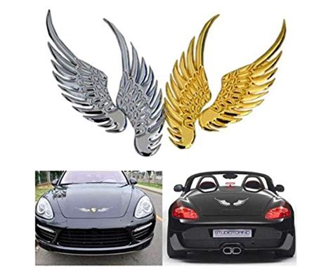 D Stereo Metal Angel Wing Car Stickers Decoration Badge Emblem Chrome