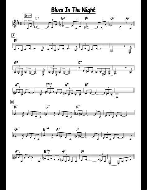 Blues In The Night Sheet Music For Piano Download Free In Pdf Or Midi