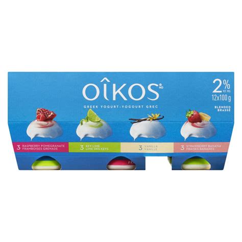 Oîkos Raspberry Pomegranate Key Lime Vanilla Strawberry Banana