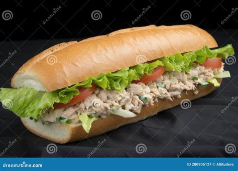 Classic Tuna Salad Sandwich On Crusty Roll Stock Image Image Of Lettuce Generative 280906127