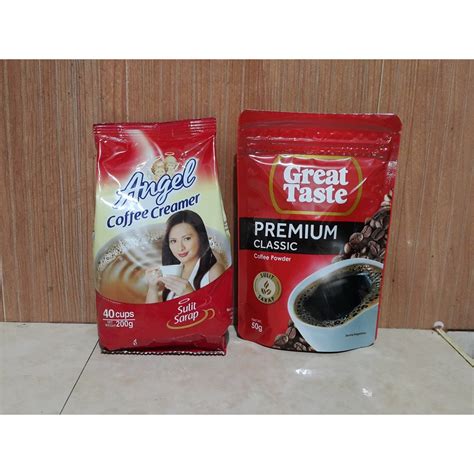 Great Taste Premium Classic Coffee Powder 50g Angel Coffee Creamer 200g Shopee Philippines