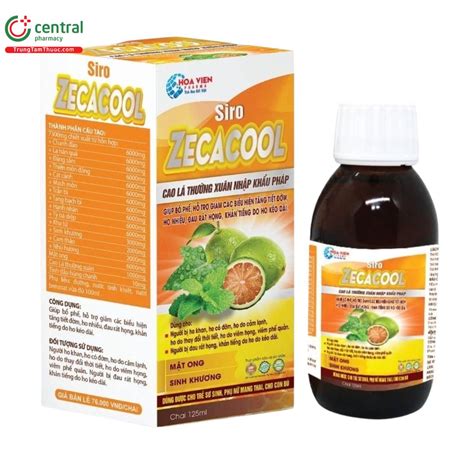 Siro Zecacool - Hỗ trợ bổ phế, giảm ho, giảm đau rát họng, khản tiếng