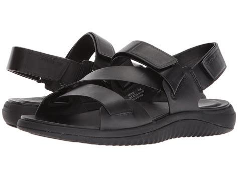 Cole Haan Leather 2 Zerogrand Multi Strap Sandal In Black Leather Black