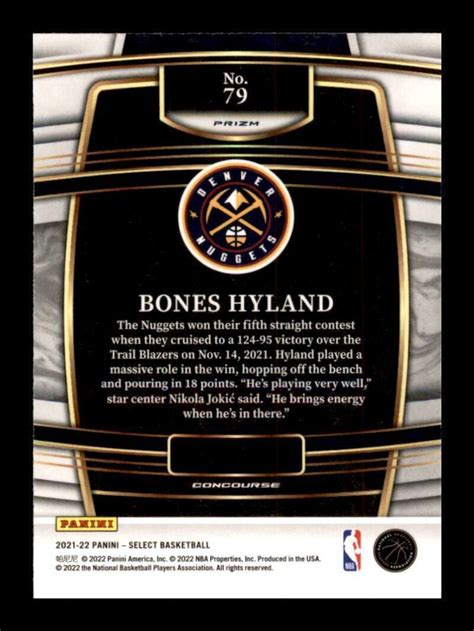 Panini Select Orange Flash Prizm Bones Hyland Rookie Rc