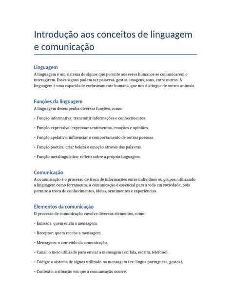 A Concepção De Linguagem Como Instrumento De Comunicação - Conceitos de Linguagem e Comunicação | PDF