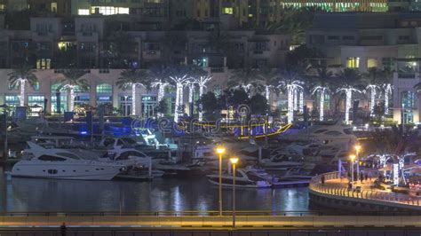 Water Canal on Dubai Marina Skyline at Night . Stock Image - Image of ...