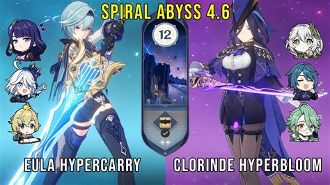 C Eula Hypercarry And C Clorinde Hyperbloom Genshin Impact Abyss