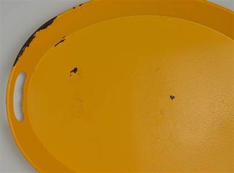 Vintage Yellow Enamelware Large Serving Tray - 19" Long