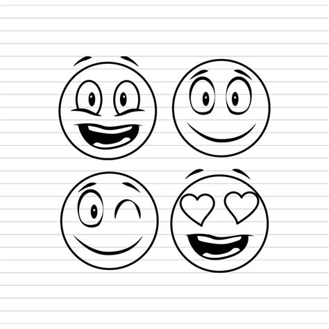 Line-art happy emoji icon set 1266279 - Download Free Vectors, Clipart ...