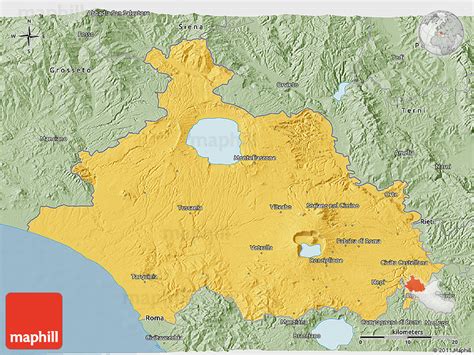 Savanna Style 3D Map of Viterbo