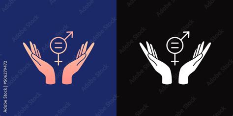 Symbol of gender equality. Gender equality logo in flat style Stock Vector | Adobe Stock