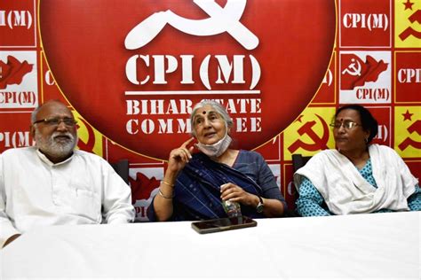 CPM leader Subhashini Ali addressing a press conference