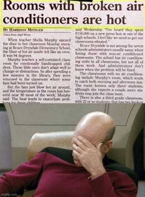 Image Tagged In Memes Captain Picard Facepalm News Air Conditioner