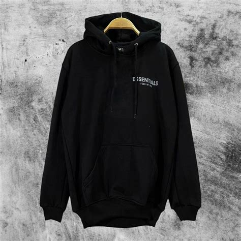 Hoodie Essentials Fear Of God Photo Series Hitam Fesyen Pria Pakaian Baju Luaran Di Carousell