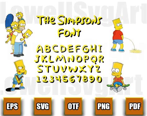 Simpsons Font, Simpsonsalphabet, Simpsons Clip Art Bundle, Simpsons Svg ...