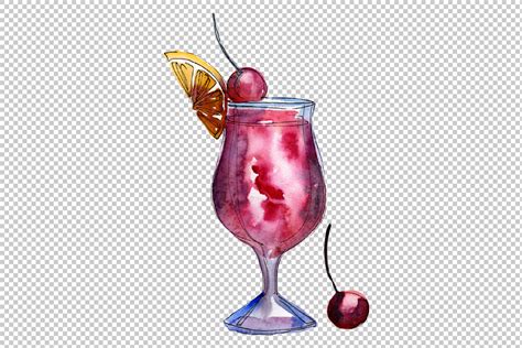 Alcoholic Cocktails Png Watercolor Set Graphic By Mystocks Creative