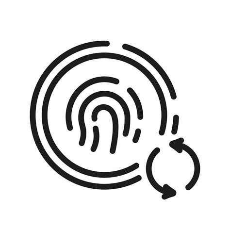 Reset Password by Fingerprint Identification Line Icon. Update Touch ID