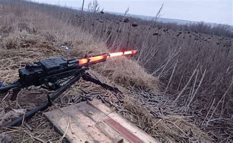 Machine Gun Nsv Utes Of A Ukrainian Soldier Photo Of February 2023