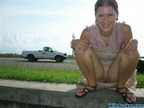 Hot Wife Flashing Pussy In Public