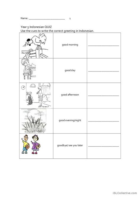 Indonesian quiz: English ESL worksheets pdf & doc