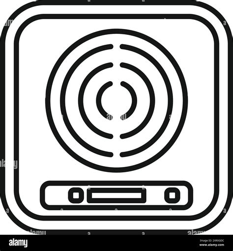 Line Drawing Of An Induction Cooktop Surface Showing Heating Zones And