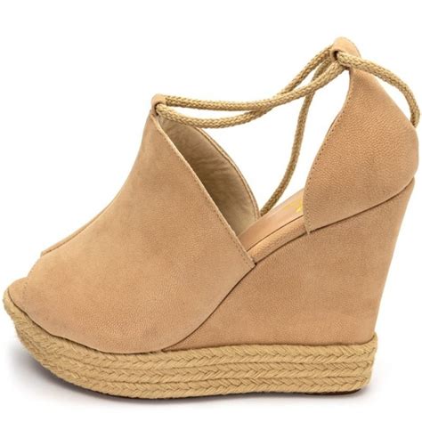 Sandália Feminina Anabela Salto Alto Nobucado Nude Compre Agora Dafiti Brasil