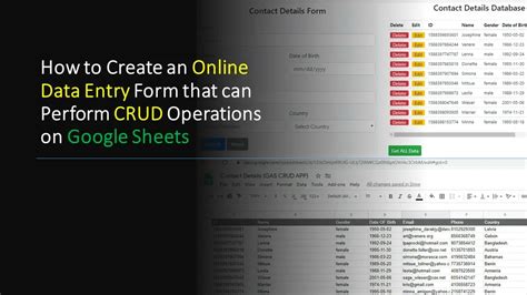 How To Create An Online Data Entry Form That Can Perform Crud