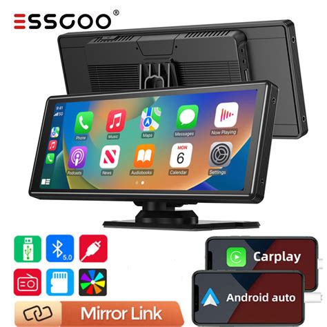 ESSGOO 10 26 INCH Portable Car Player Carplay Android Auto Bluetooth