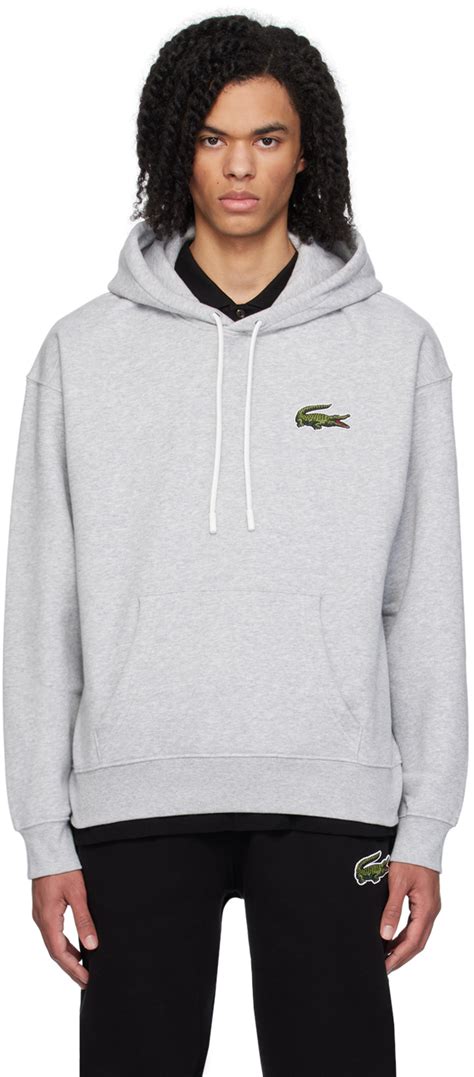 Gray Loose Fit Hoodie By Lacoste On Sale